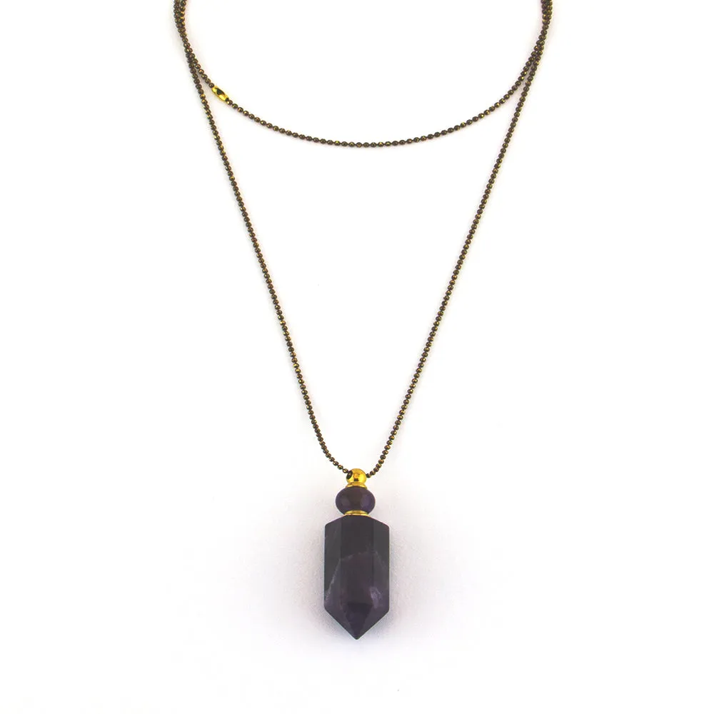 Zarina: Amethyst Essential Oil Vessel Necklace